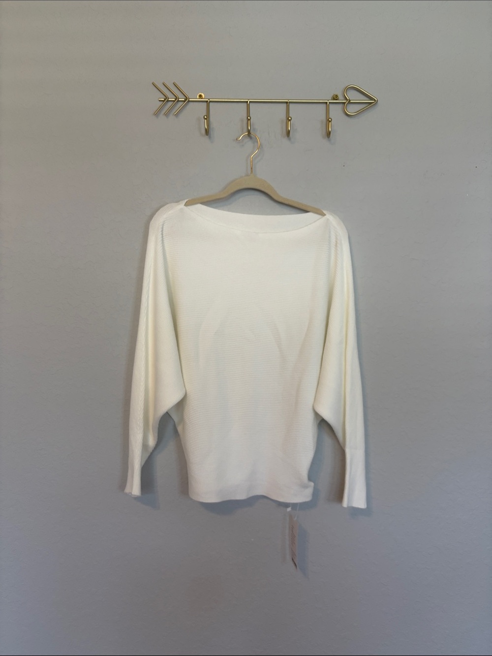Ckikiou White Oversized Batwing Dolman Sleeve Sweater One Size NWT